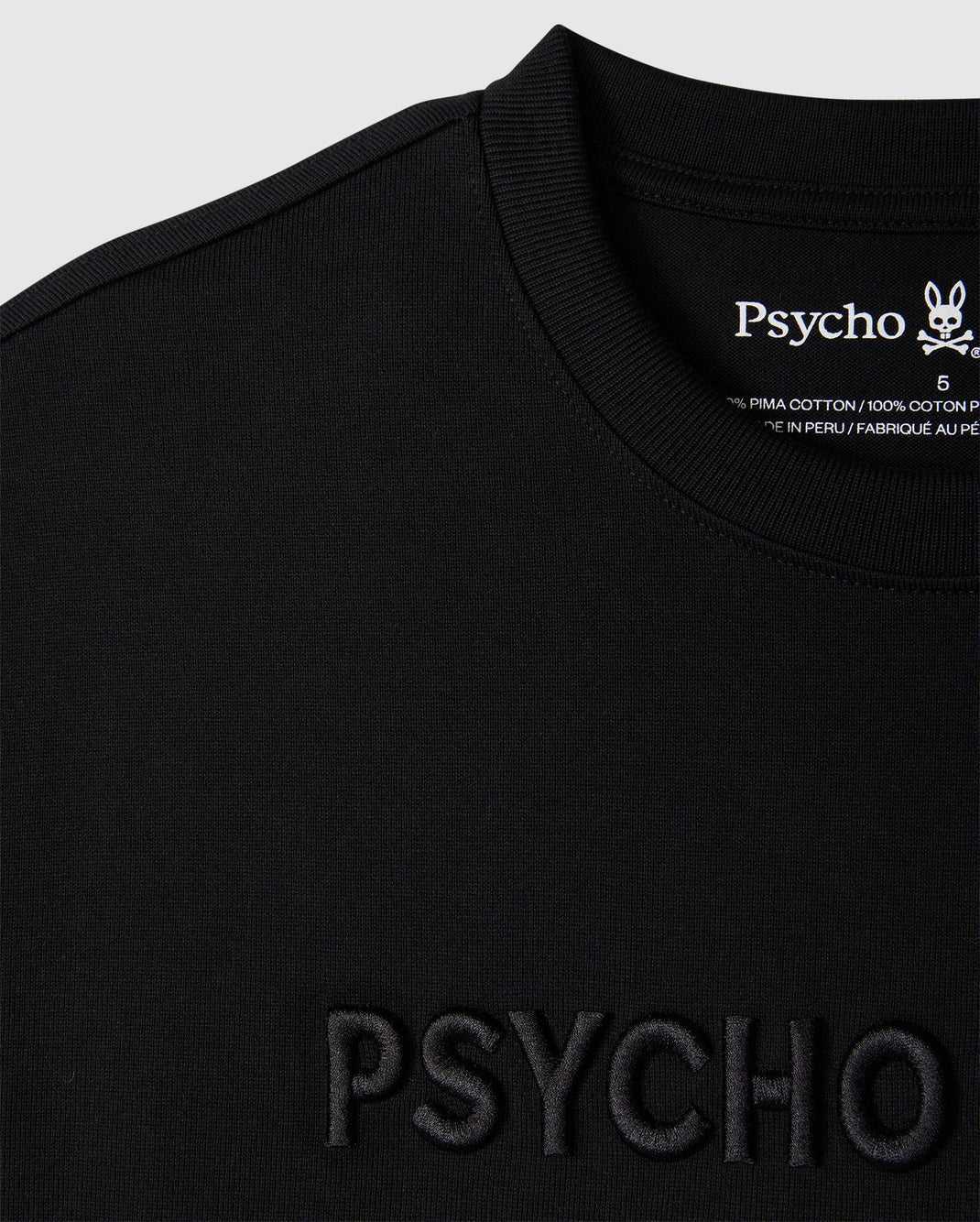 Tees Psycho Bunny Windcrest Heavy Weight Tee Noir Homme | AWM-21795781